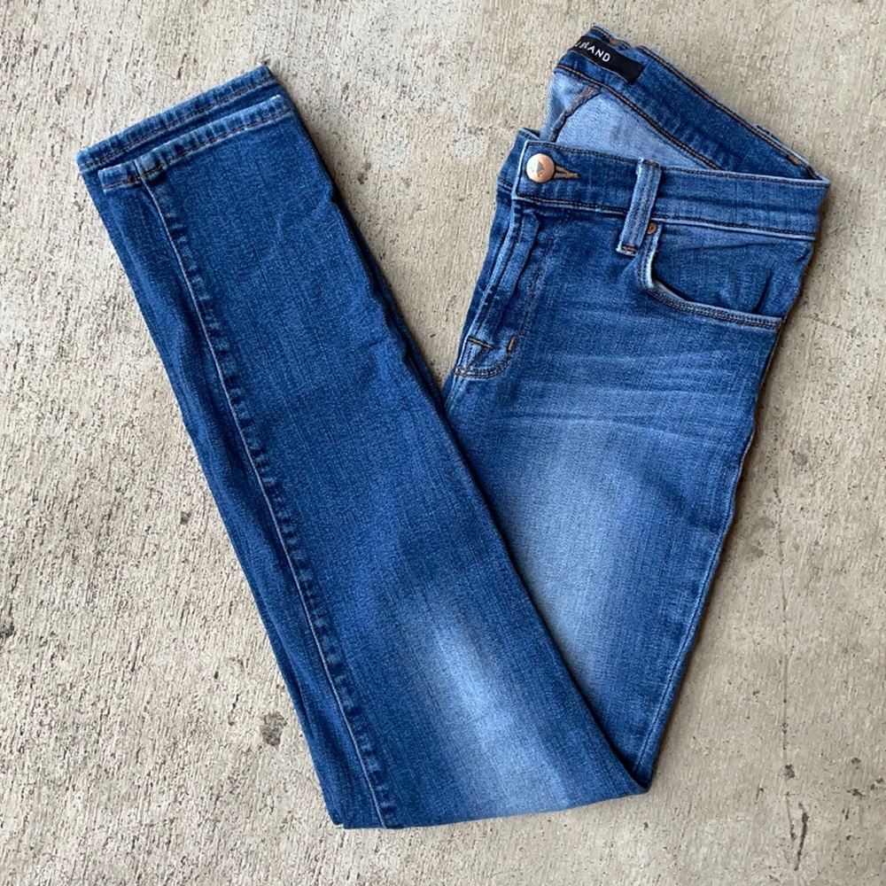 J Brand Mid-Rise Faded Skinny Jeans
